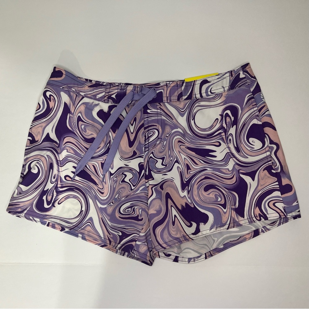 O’Rageous Swim Board Shorts Juniors Lavender Oil Spill Size Small Beach